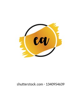 EA  Initial Handwriting logo template vector