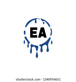 EA  Initial Handwriting logo template vector