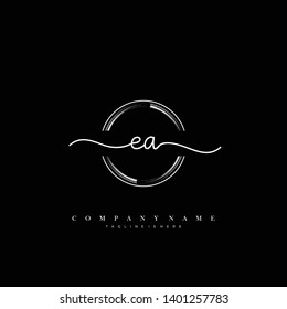 EA initial handwriting logo template vector