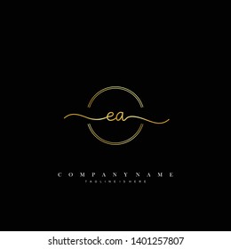 EA initial handwriting logo template vector