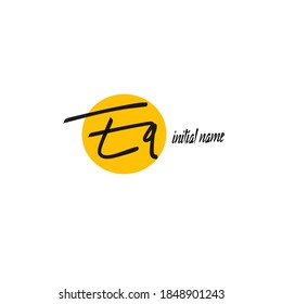 Ea Initial handwriting logo vector