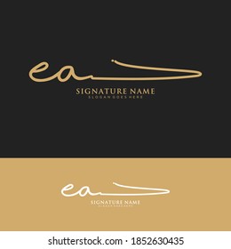 EA Initial letter handwriting and signature logo.