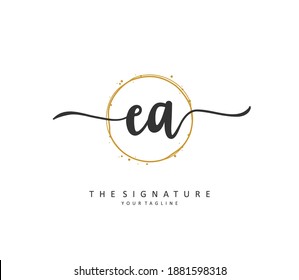 EA Initial letter handwriting and  signature logo. A concept handwriting initial logo with template element. 