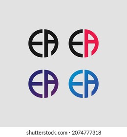 EA initial letter logo vector template | Creative modern monogram Circle logo
