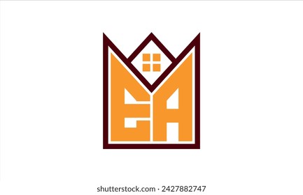 EA initial letter real estate builders logo design vector. construction, housing, home marker, property, building, apartment, flat, compartment, business, corporate, house rent, rental, commercial