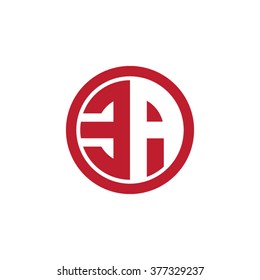 EA initial letters circle business logo red