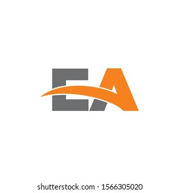 EA Initial logo Capital Letters Grey and Orange colors