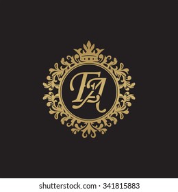 EA initial luxury ornament monogram logo