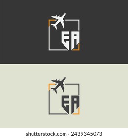 EA initial monogram logo with square style design.
