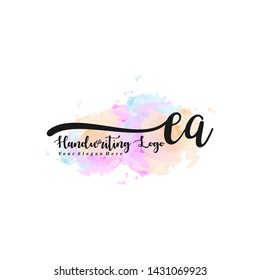 EA initial signature logo. handwriting logo template vector,