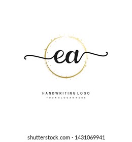 EA initial signature logo. handwriting logo template vector,