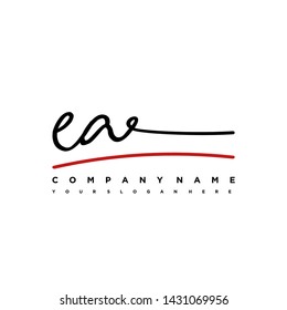 EA initial signature logo. handwriting logo template vector,