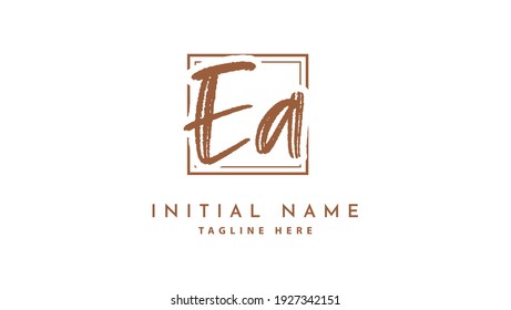 EA Initials, handwriting logo vector