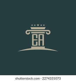 EA initials law of justice logo vector design template