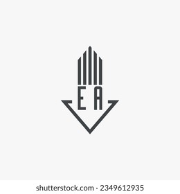 EA initialisiert Stockillustration des Real Estate Logos. Logo-Vektorgrafik