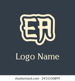 EA letter abstract monogram initial letter logo design