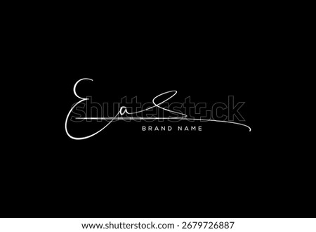 EA letter beauty cursive handwriting logo.
