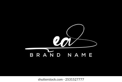 EA letter beauty handwriting vector logo. 