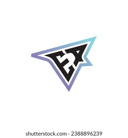 La combinación de letras de EA genial el logotipo o el logotipo inicial de juegos como un diseño de concepto inspirador