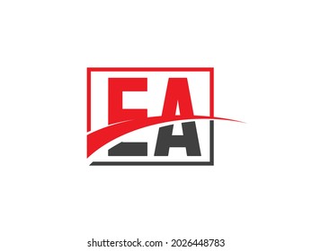 Plantilla de diseño de logotipo de carta EA