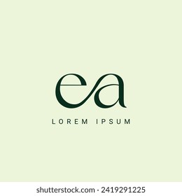 Plantilla vectorial de diseño de logotipo de carta EA. Alfabeto Letra inicial Diseño De Logotipo EA Con Reflejo Brillante Ilustración Comercial