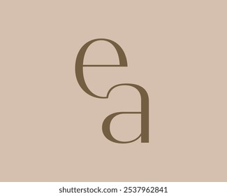 Diseño de icono de logotipo de carta EA. Monograma de las iniciales de lujo de estilo clásico.