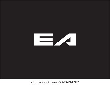 Logo de la carta EA y diseño del logotipo del monograma