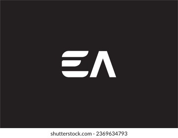 Logo de la carta EA y diseño del logotipo del monograma