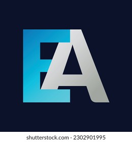 Diseño de ilustraciones de plantillas de logotipo de carta EA.