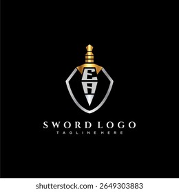 EA letter luxury monogram for shield and sword style image