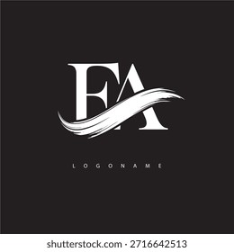 EA Letter Monogram Logo with Brush Stroke for Modern Brand Identity