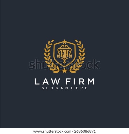 EA letter monogram logo for lawfirm with pillar and leaf image design