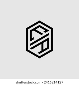 EA line geometric monogram with high quality professional design that will print well