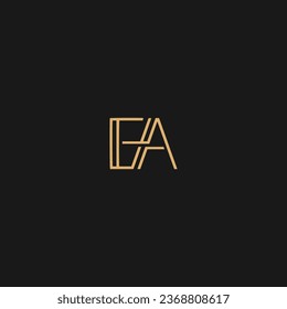 Logotipo de letra mínima de línea EA, carta creativa, plantilla vectorial de logotipo comercial moderno,