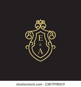EA line vintage initial logo in high quality professional design that will print well across any print media