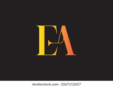 EA logo Design Template Vector Graphic Branding Element.
