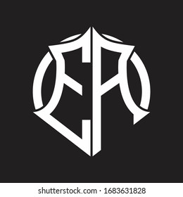 EA Logo monogram with emblem and circle rounded design template