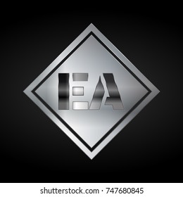 EA Monogram, Silver Logo, Metal Logo, Luxury, Elegant, Abstract, square