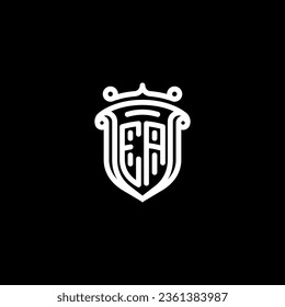 EA shield initial monogram with high quality professional design that will print well