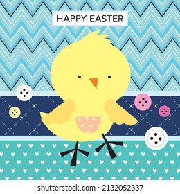 Eaaster card design with cute chicken