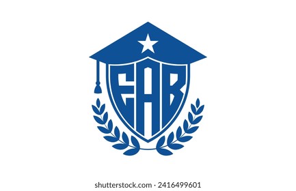 EAB initial letter academic logo design vector template. monogram, abstract, school, college, university, graduation, symbol, shield, model, institute, educational, coaching canter, tech, sign, badge