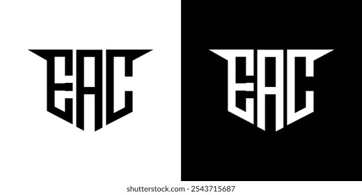 Diseño de logotipo de letra EAC con fondo blanco en ilustrador, estilo de superposición de fuente de alfabeto moderno de logotipo de Vector, diseños de caligrafía para logotipo, póster, invitación, etc.