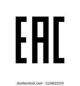 EAC sign vector illustration symbol. Eurasian conformity mark symbol.