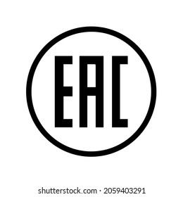 EAC sign vector illustration symbol. Eurasian conformity mark symbol.