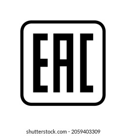 EAC sign vector illustration symbol. Eurasian conformity mark symbol.