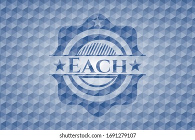 Cada emblema de hexágono azul. Ilustración vectorial. Detallado.