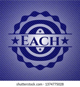 Each emblem with jean background