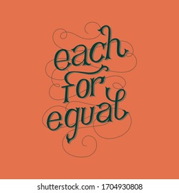 Each for Equal Vector Quote 