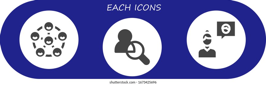 jedes Icon-Set. 3 füllte jedes Symbol. Inklusive Freunde, Freunde-Symbole
