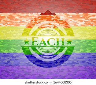 Each lgbt colors emblem. Vector Illustration. Mosaic.